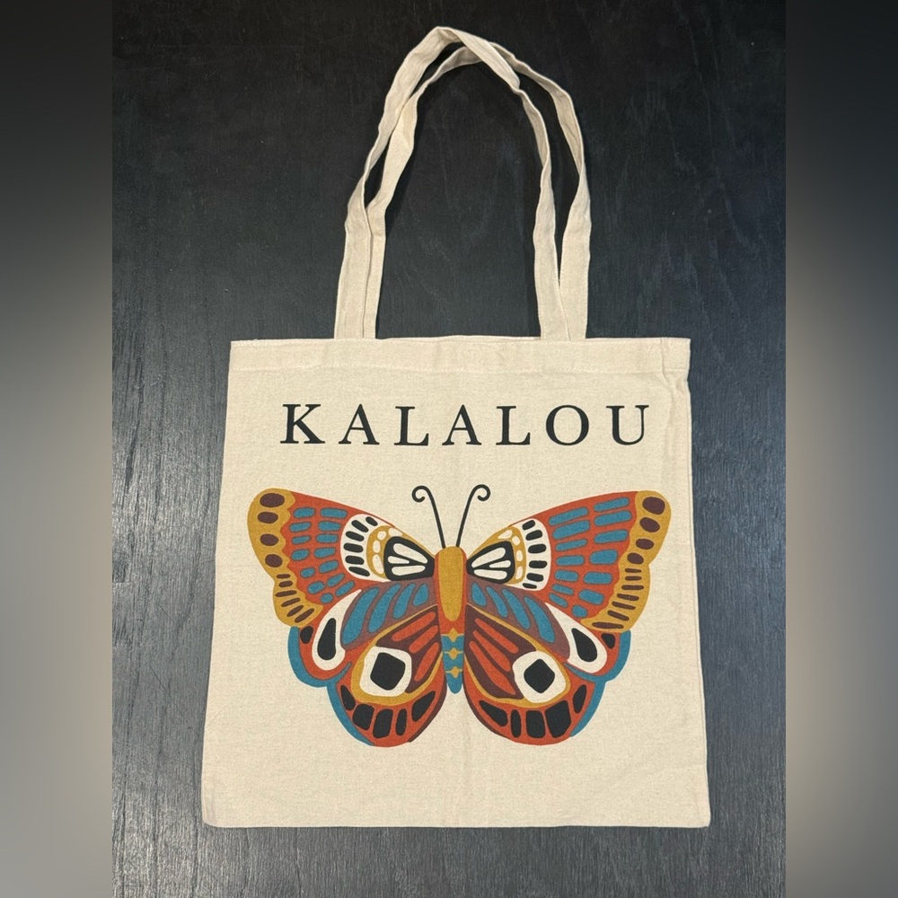Kalalou Cotton Tote Bag Butterfly